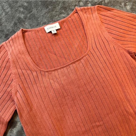 NWOT Free People Spring Light Sweater knit long sleeve Small Dusty Red Orange - Picture 6 of 8